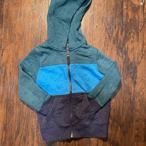 Blue Striped Full Zip Hoodie Sweatshirt